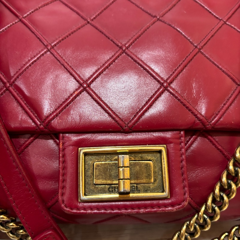 Chanel 經典 2.55（紅色牛皮菱格紋）-4