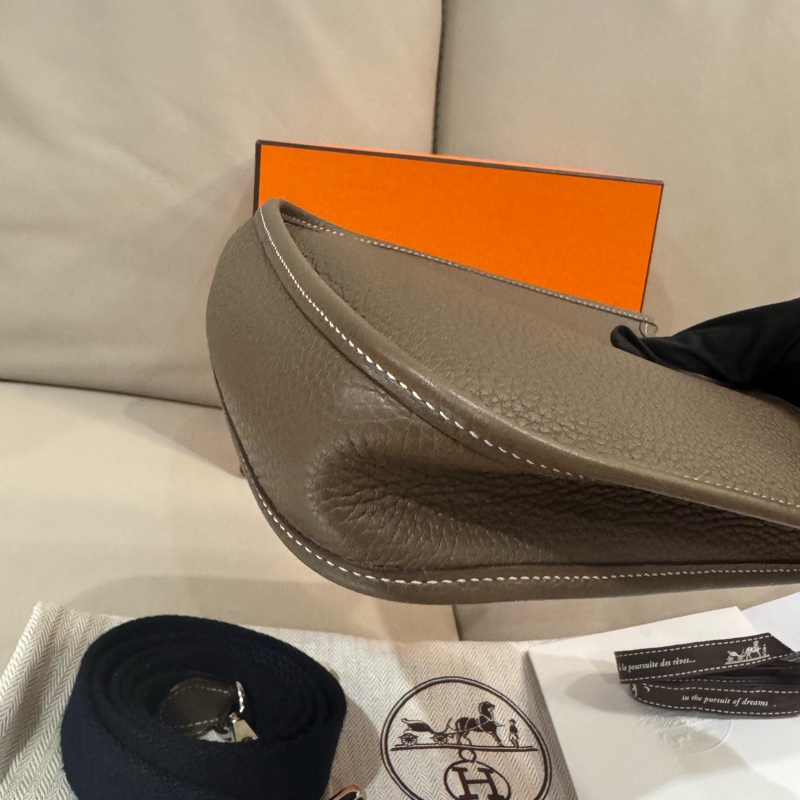 Hermes 愛馬仕 mini Evelyne 依芙琳/斜背包/大象灰銀釦/D刻/95新美品-6