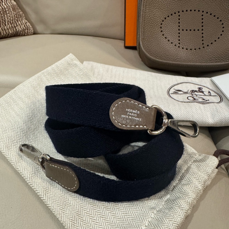 Hermes 愛馬仕 mini Evelyne 依芙琳/斜背包/大象灰銀釦/D刻/95新美品-9