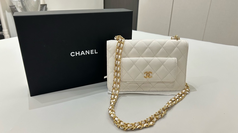 香奈兒Chanel仙氣白色WOC可斜背肩背-0