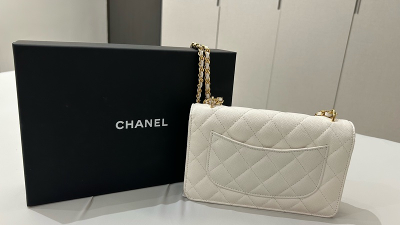 香奈兒Chanel仙氣白色WOC可斜背肩背-1