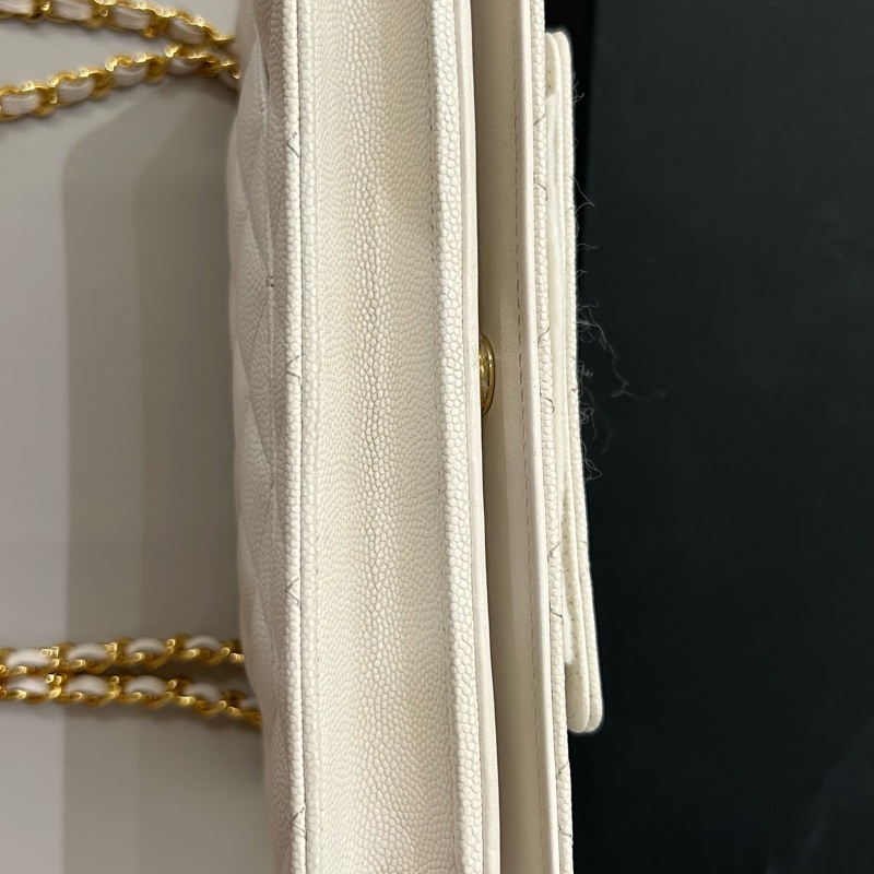 香奈兒Chanel仙氣白色WOC可斜背肩背-6
