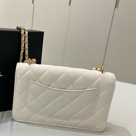 香奈兒Chanel仙氣白色WOC可斜背肩背-9
