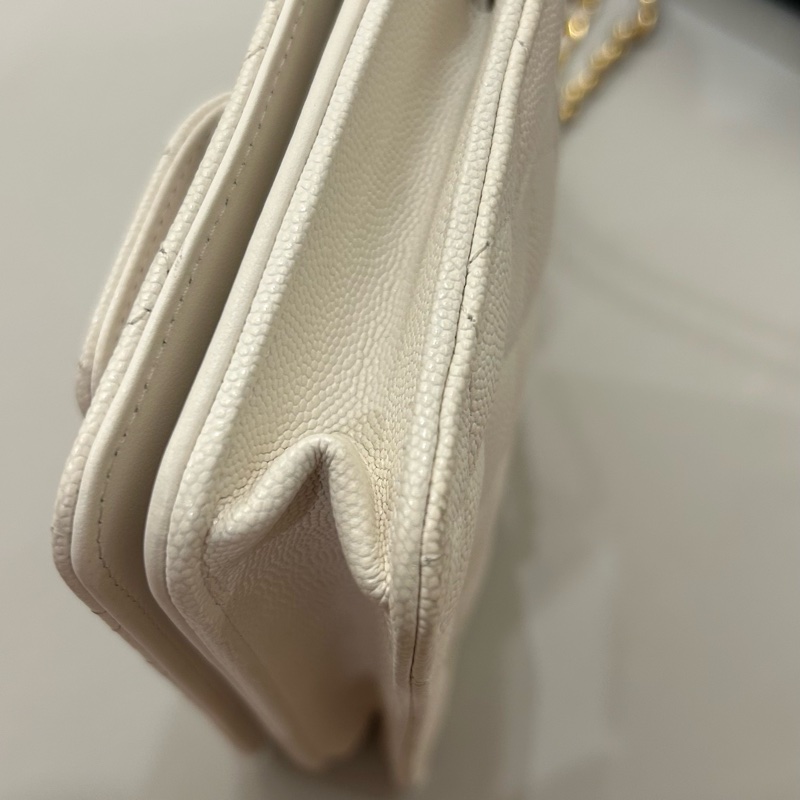 香奈兒Chanel仙氣白色WOC可斜背肩背-10