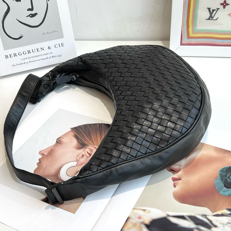 Bottega Veneta葆蝶家 黑色編織單肩包-3