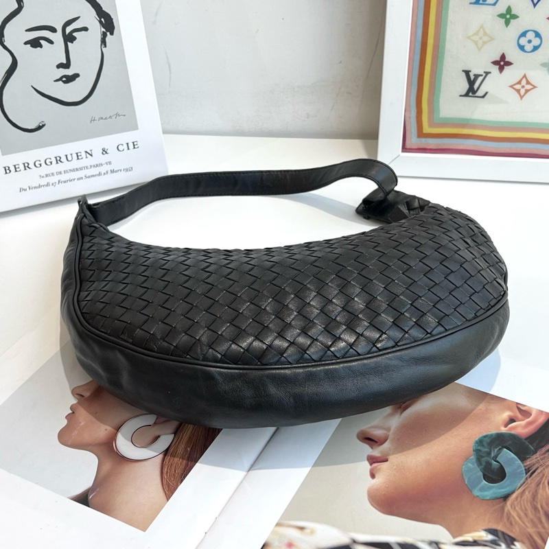 Bottega Veneta葆蝶家 黑色編織單肩包-4