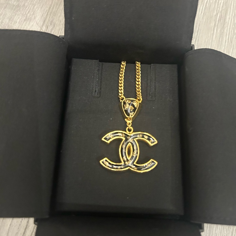 CHANEL 經典黑金雙 C 星夜金燦項鍊-1