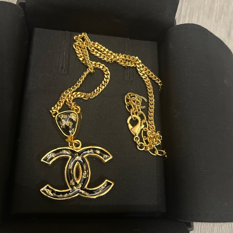 CHANEL 經典黑金雙 C 星夜金燦項鍊-2
