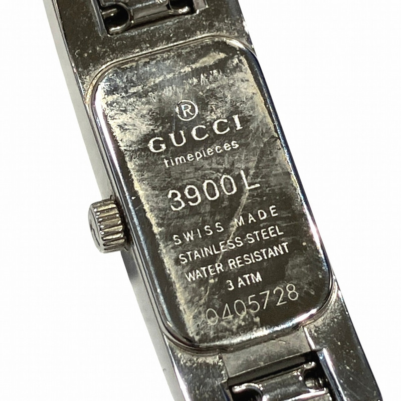 Gucci 手錶，總重 23.0 克，不鏽鋼，石英機芯，淺藍色珍珠母貝錶盤，3900L。-4