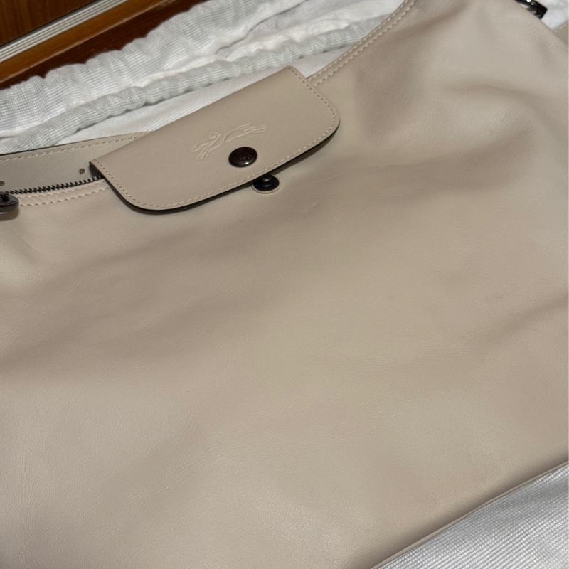 Longchamp LE PLIAGE XTRA hobo半月形單肩包 M 白紙色 牛皮-2
