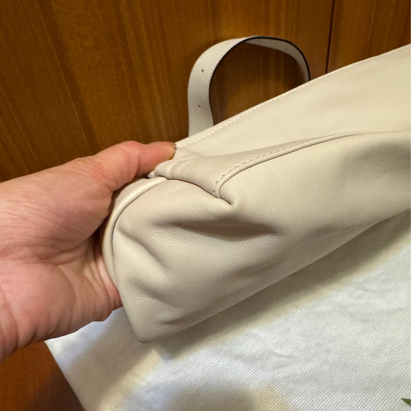 Longchamp LE PLIAGE XTRA hobo半月形單肩包 M 白紙色 牛皮-10