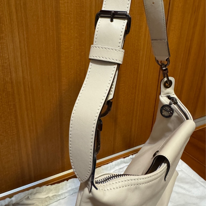 Longchamp LE PLIAGE XTRA hobo半月形單肩包 M 白紙色 牛皮-18