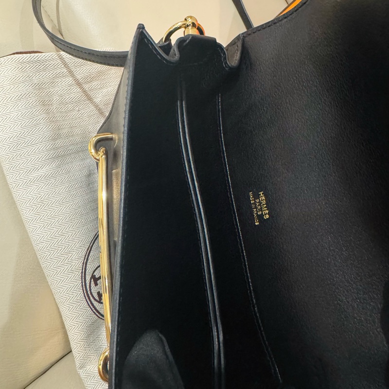 Hermes 愛馬仕 mini Roulis 豬鼻包/斜背包/黑色淡金釦/95新美品-7