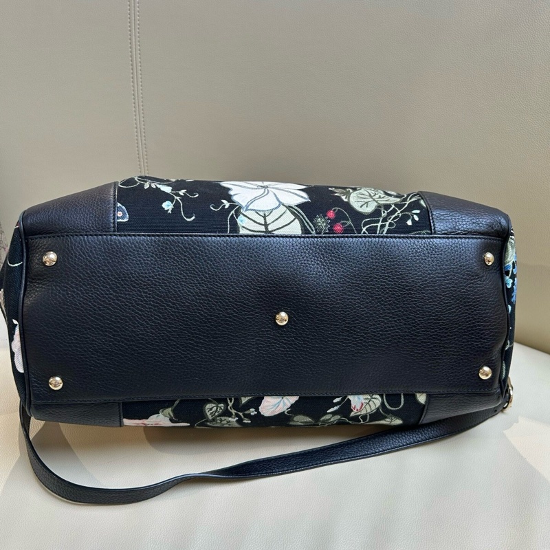 Gucci竹節花卉拼牛皮大Tote-3