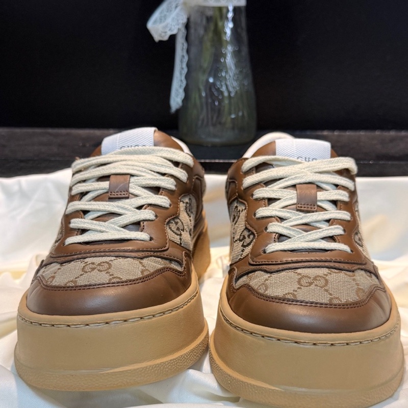 GUCCI/古馳 深棕色雙G滿印餅乾鞋-1