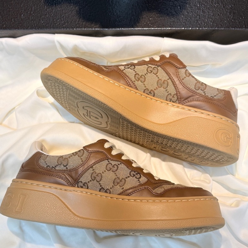 GUCCI/古馳 深棕色雙G滿印餅乾鞋-3
