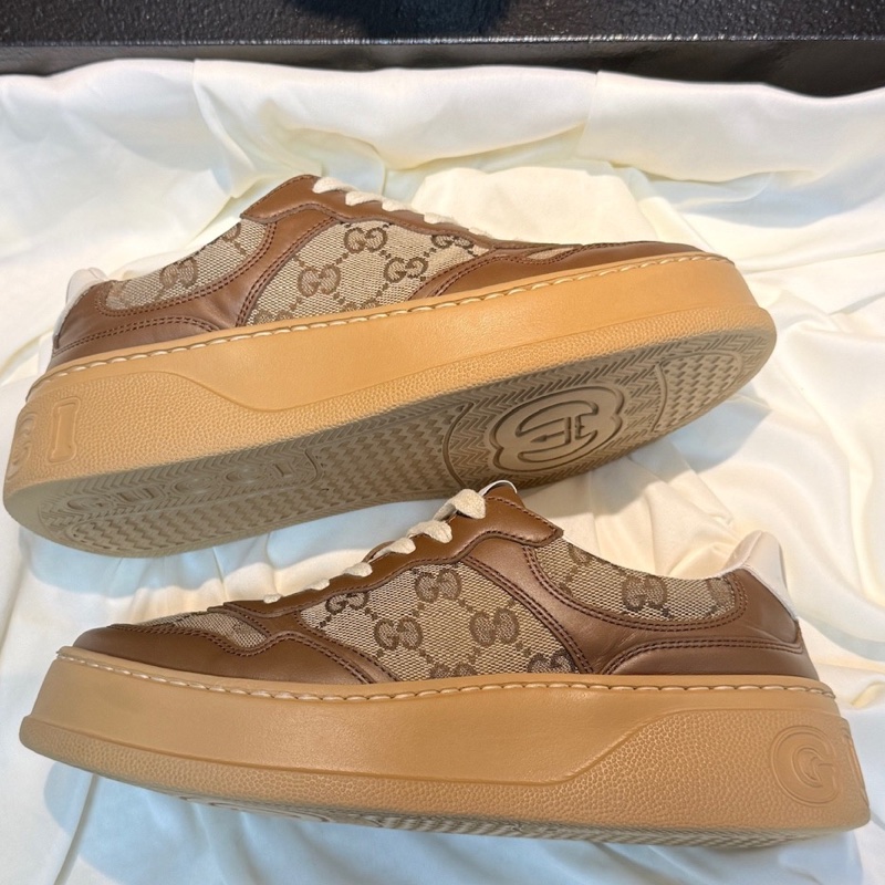 GUCCI/古馳 深棕色雙G滿印餅乾鞋-4