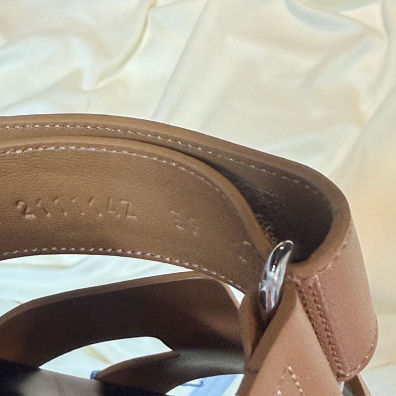 Hermes/愛馬仕 黑棕H綁帶二舅拖鞋 39碼-6