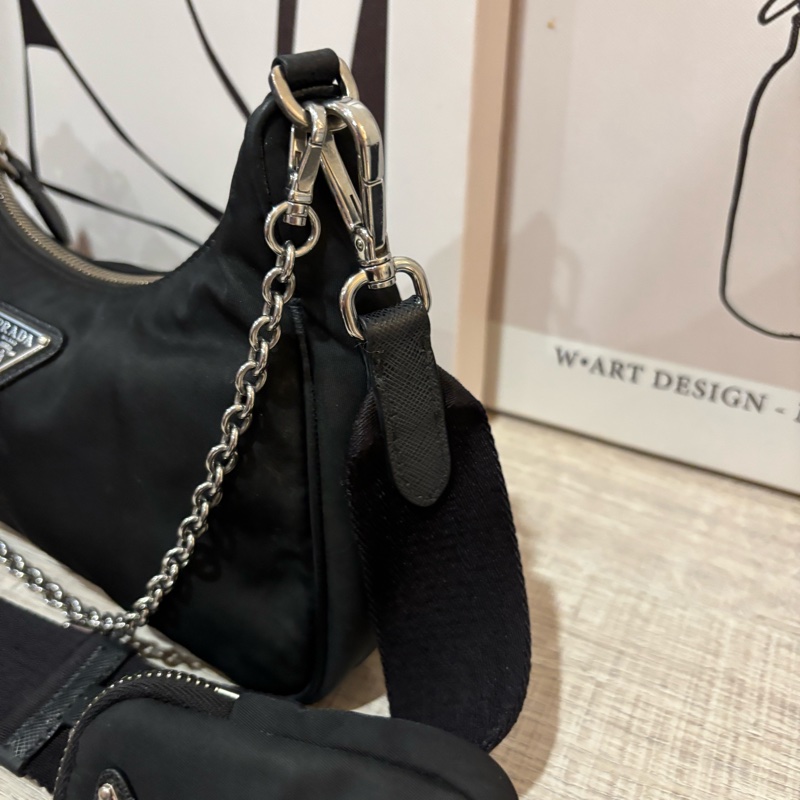 PRADA 普拉達 經典TESSUTO三角LOGO尼龍 三合一包-2