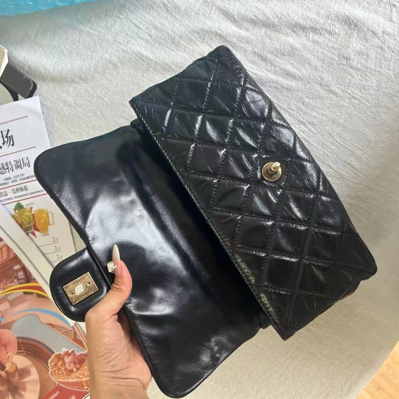 Chanel • 經典紅手柄黑金油臘牛皮孟買Cf 25 全網唯一☝🏻-6