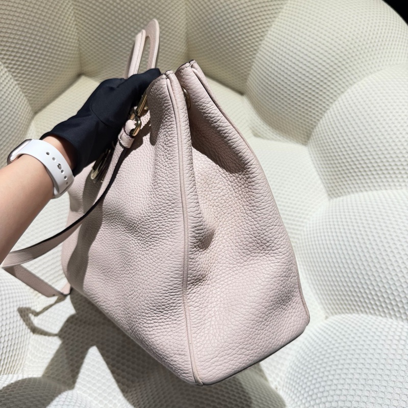 Dior • 經典櫻花粉荔枝牛皮斜背包 大號 🈶原廠肩帶-5