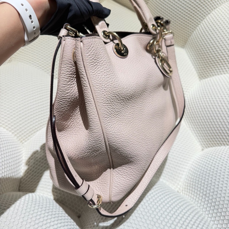 Dior • 經典櫻花粉荔枝牛皮斜背包 大號 🈶原廠肩帶-6