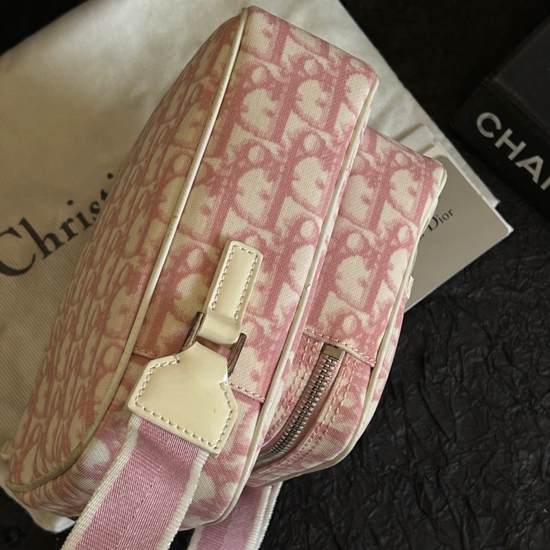 Dior • 經典粉色老花雙層相機包 🈶保卡、塵袋-6