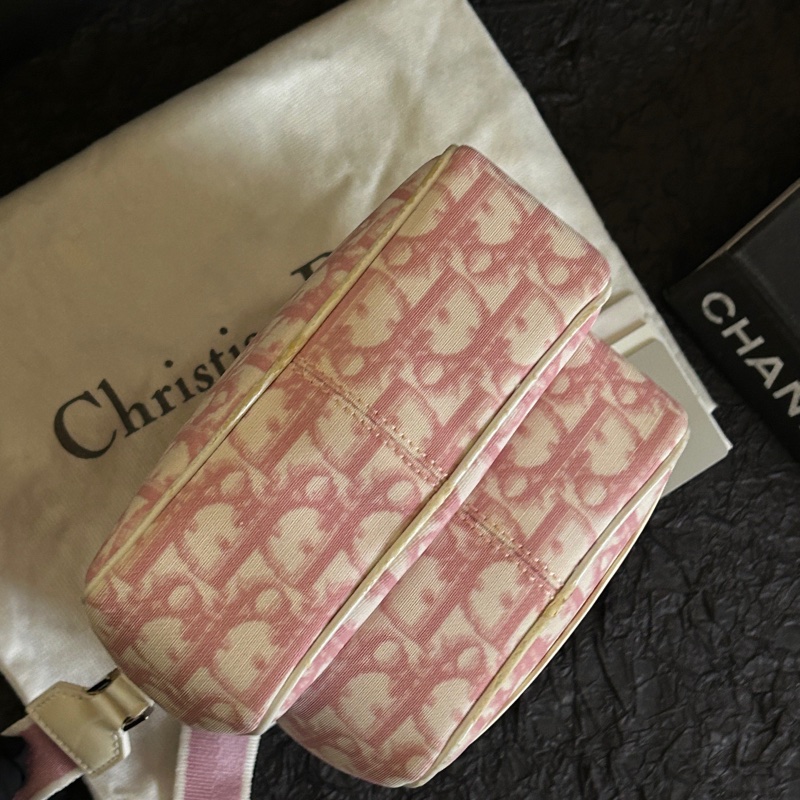 Dior • 經典粉色老花雙層相機包 🈶保卡、塵袋-7