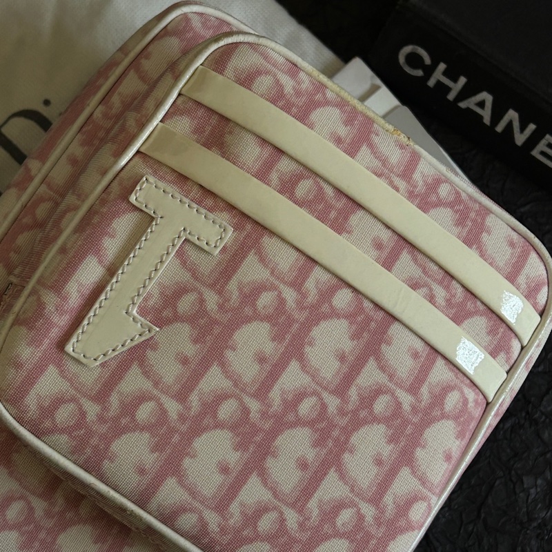 Dior • 經典粉色老花雙層相機包 🈶保卡、塵袋-9