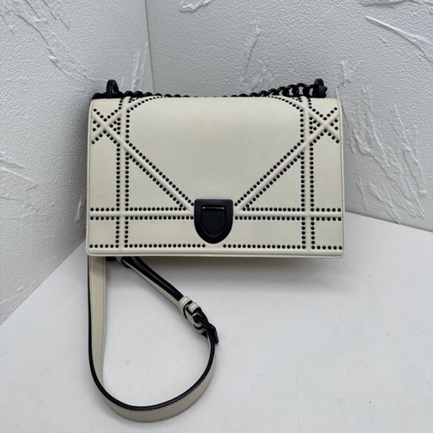 Dior • 經典黑白熊貓全皮盾牌包 中號