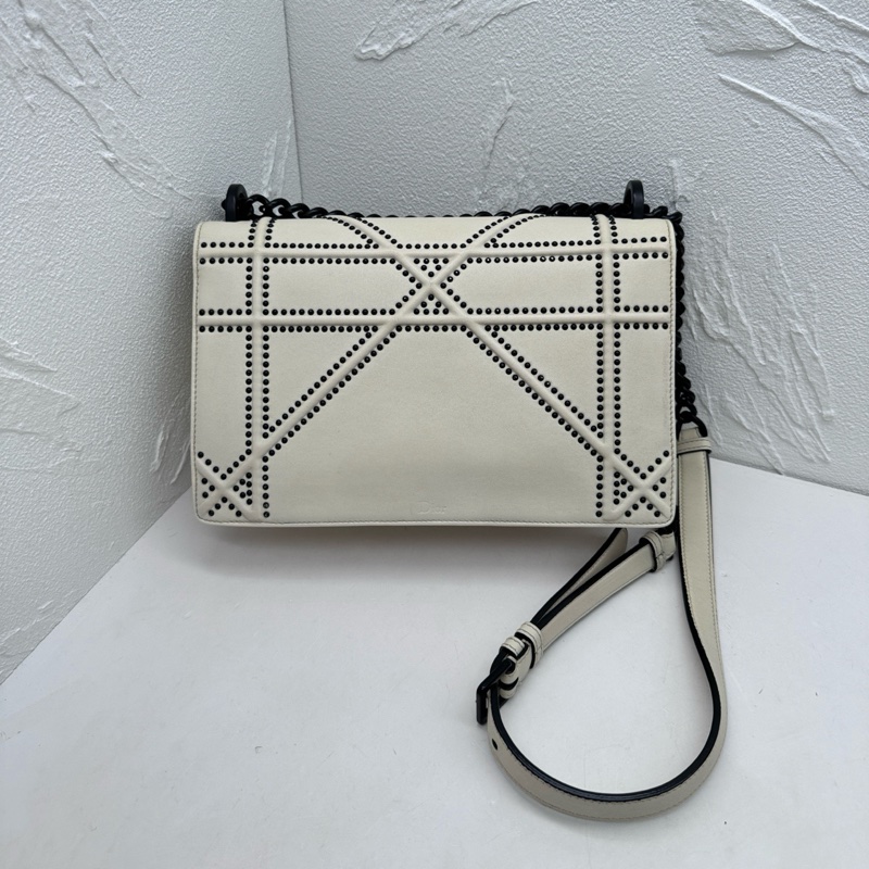 Dior • 經典黑白熊貓全皮盾牌包 中號-1