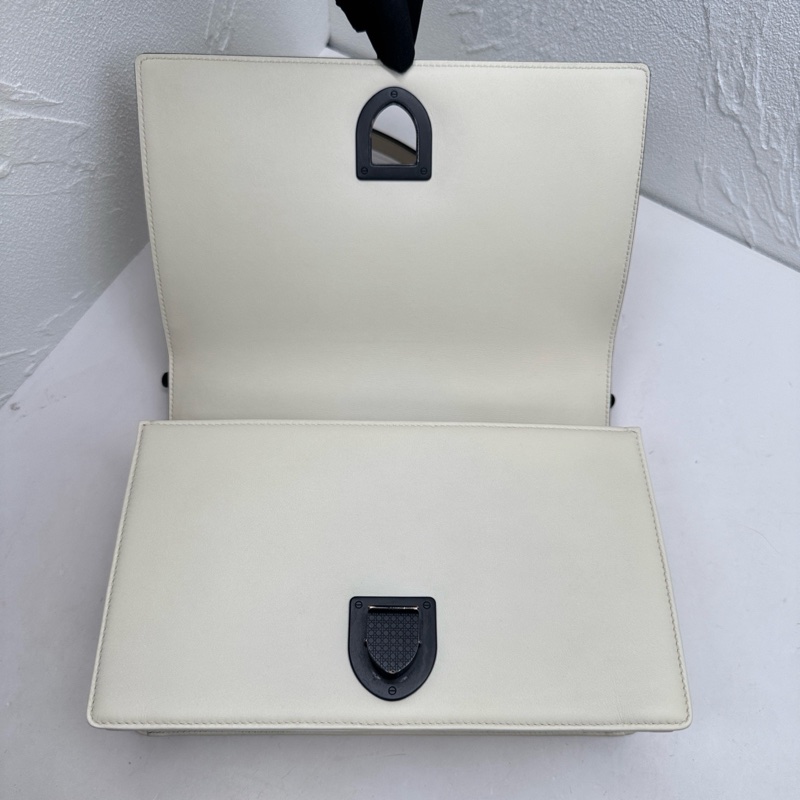 Dior • 經典黑白熊貓全皮盾牌包 中號-7