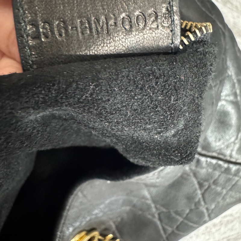Dior • Lady Dior 黑金全皮騰格紋托特包-7