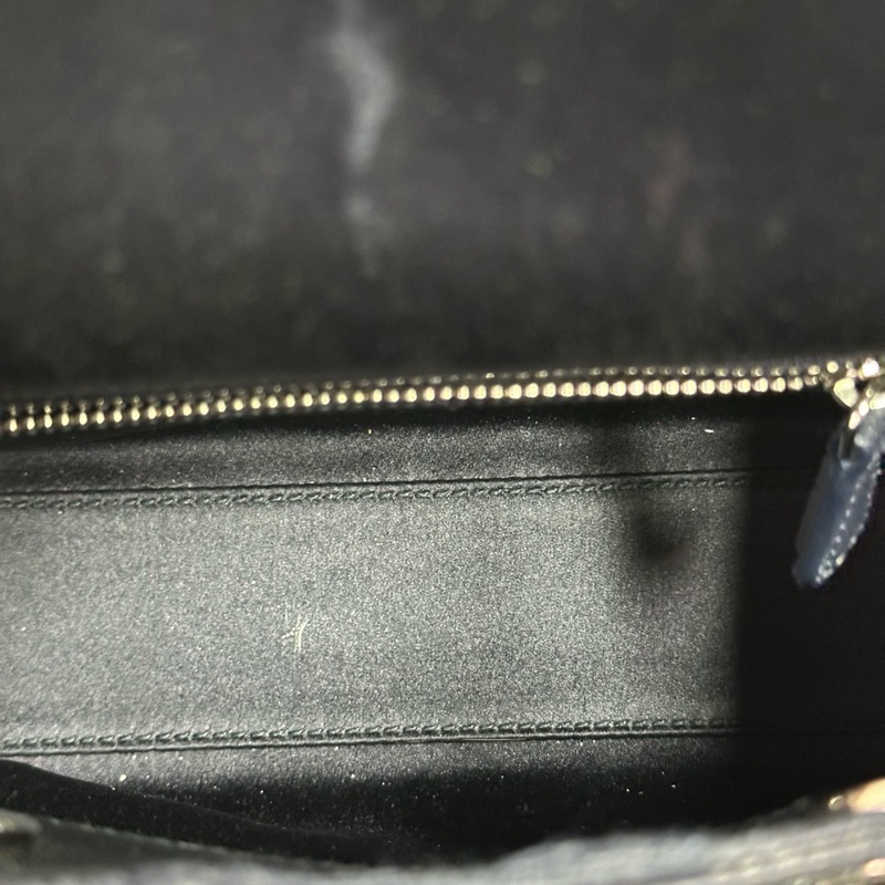 Dior • Lady Dior 深藍色緞面水鑽三格戴妃包-6