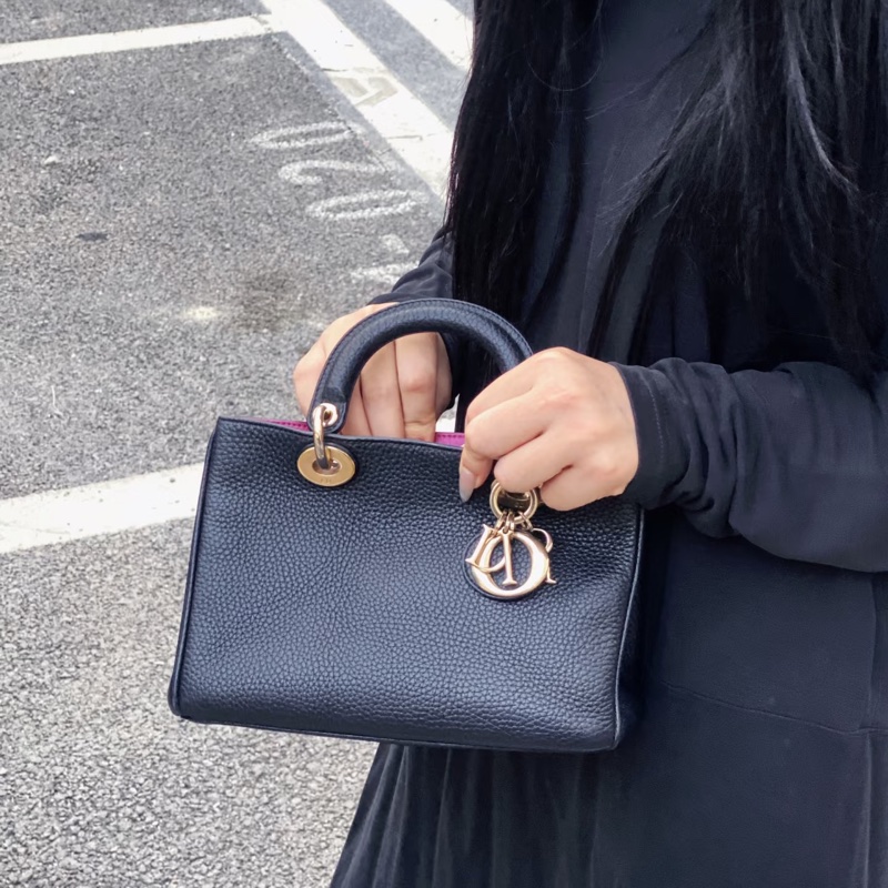 Dior • 經典黑金荔枝牛皮Vip斜背包 🈶原廠肩帶-3