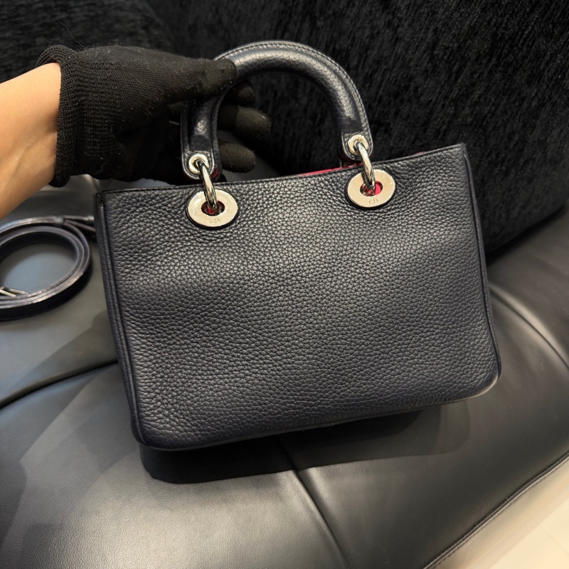 Dior • 經典黑金荔枝牛皮Vip斜背包 🈶原廠肩帶-5