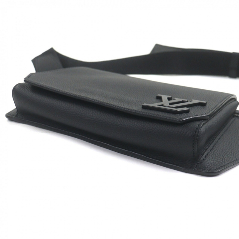 路易威登 M57081 黑色皮革 LV Aerogram Takeoff 斜背包，附原廠盒和防塵袋，法國製造，男士款-4