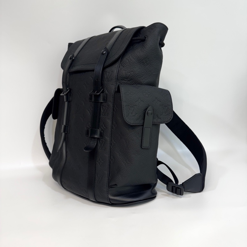 路易威登LV黑色牛皮Christopher MM後背包M55699 經典帥氣登山包天菜 🖤-7