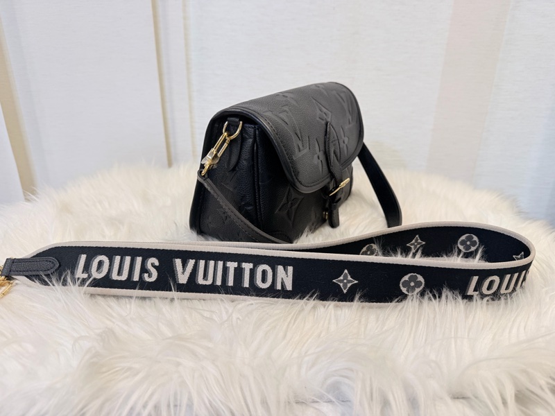 LV Diane 黑牛皮 皮革肩背帶 +斜背帶-4