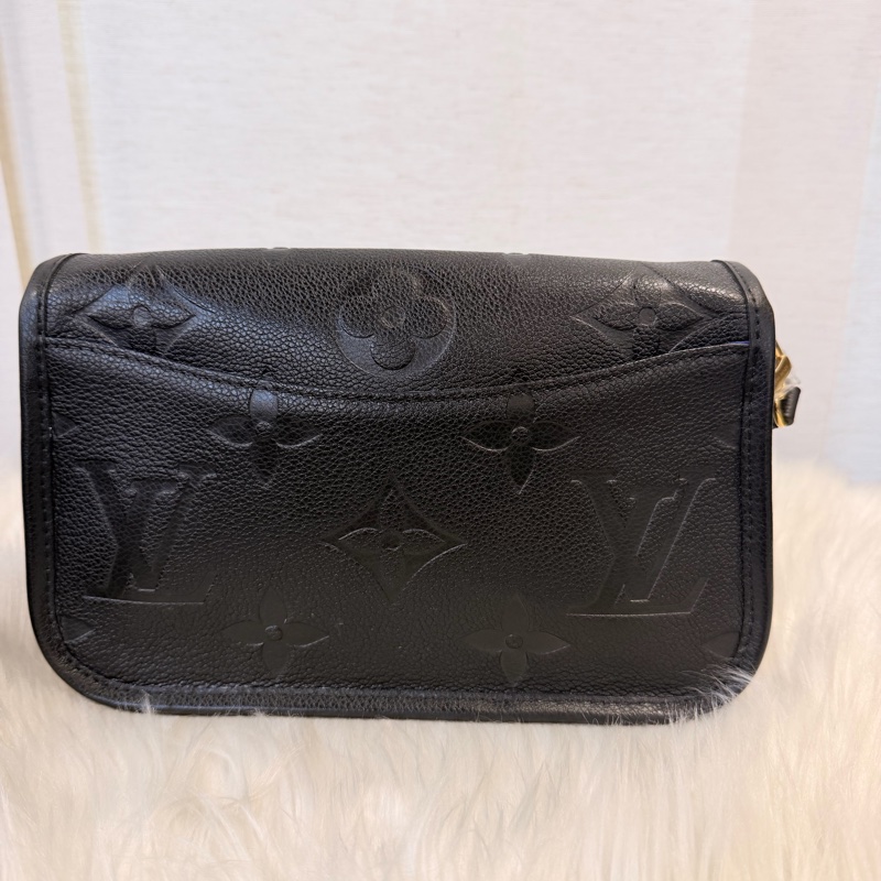 LV Diane 黑牛皮 皮革肩背帶 +斜背帶-8