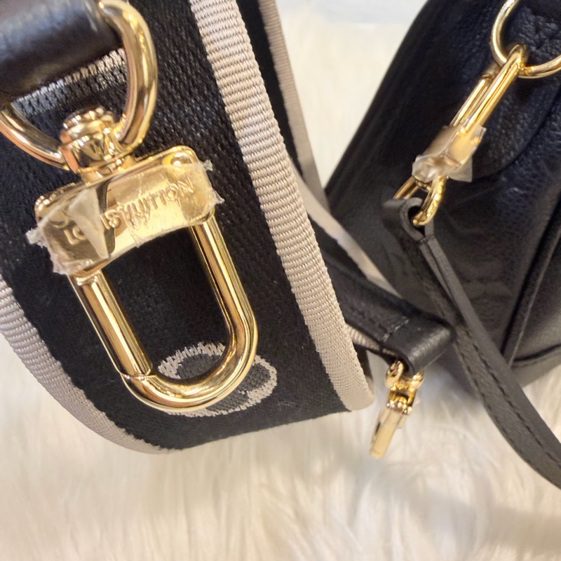 LV Diane 黑牛皮 皮革肩背帶 +斜背帶-22