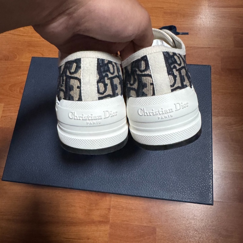 Dior新款厚底鞋迪奧刺繡Oblique低幫板鞋 米色 36.5碼-5