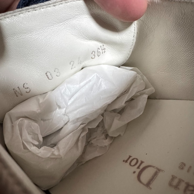 Dior新款厚底鞋迪奧刺繡Oblique低幫板鞋 米色 36.5碼-6