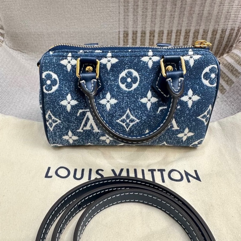 LV speedy nano 牛仔单肩包-2