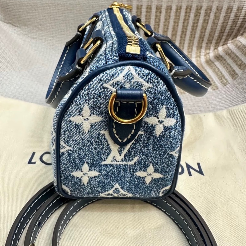 LV speedy nano 牛仔单肩包-4