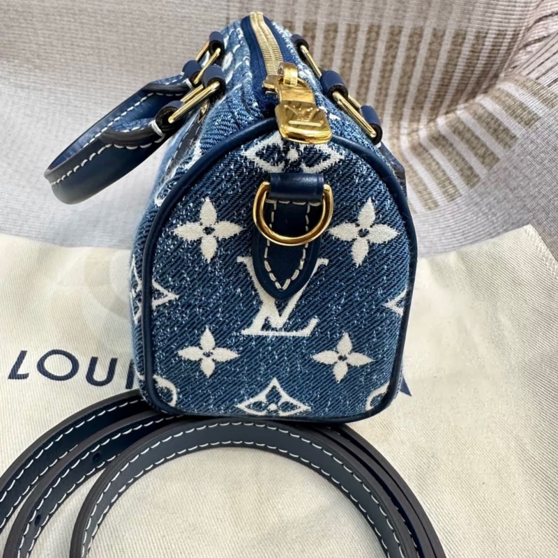LV speedy nano 牛仔单肩包-5