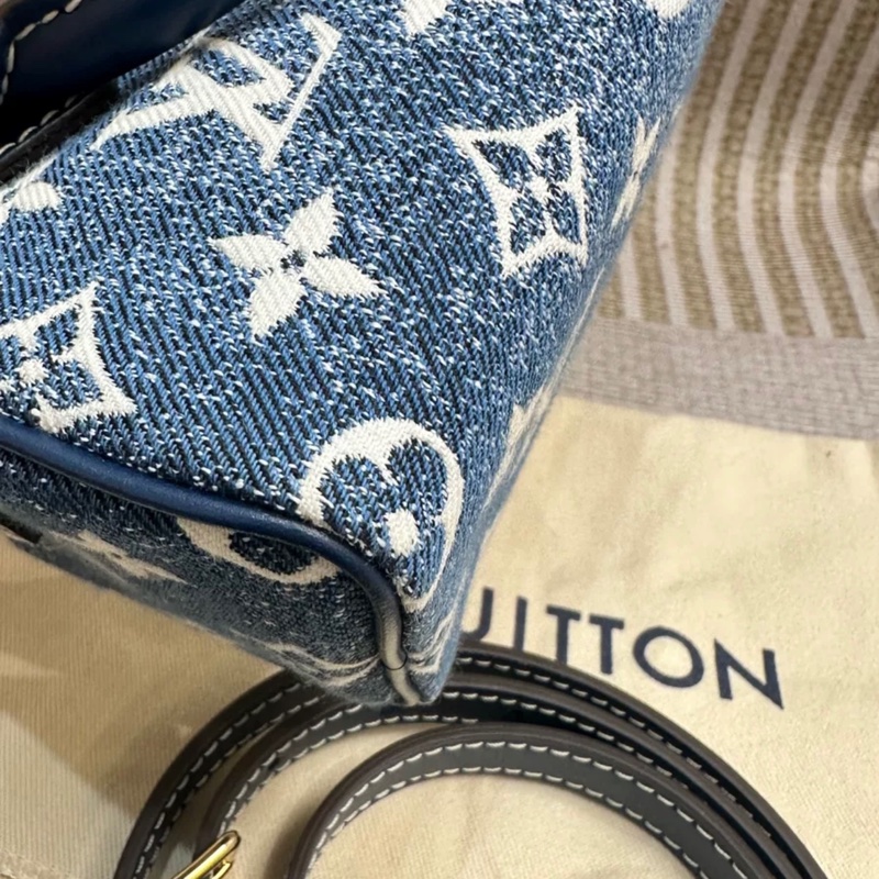LV speedy nano 牛仔单肩包-9