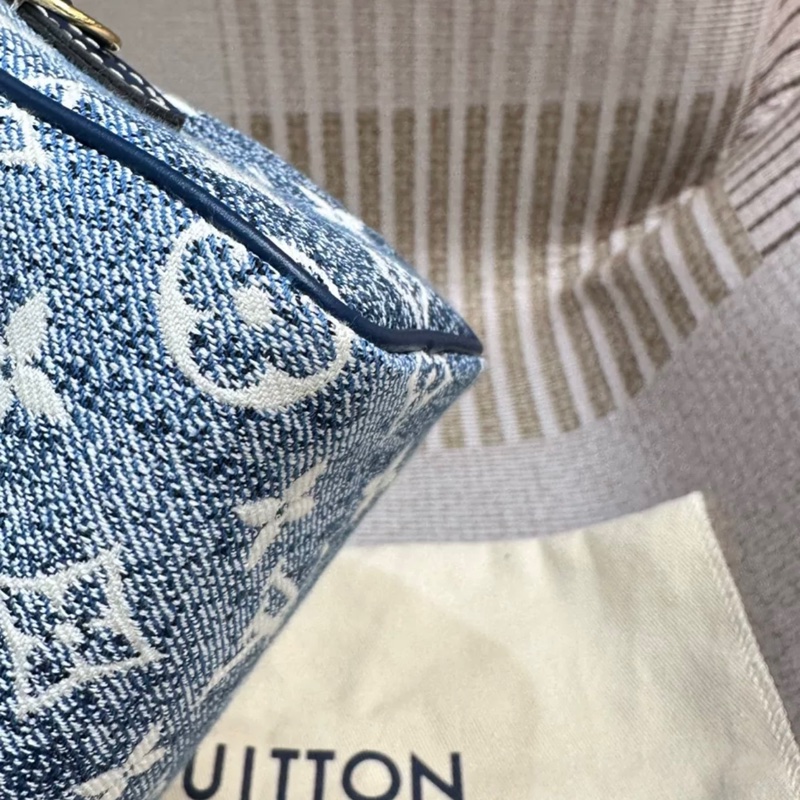LV speedy nano 牛仔单肩包-10