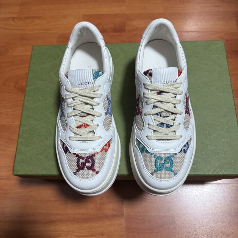 Gucci古馳餅乾鞋GG Multicolor 刺繡板鞋 白色 36.5碼-2
