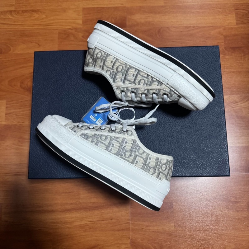 Dior迪奧新款厚底鞋Walk'n'Oblique 印花板鞋灰色 35.5碼-7